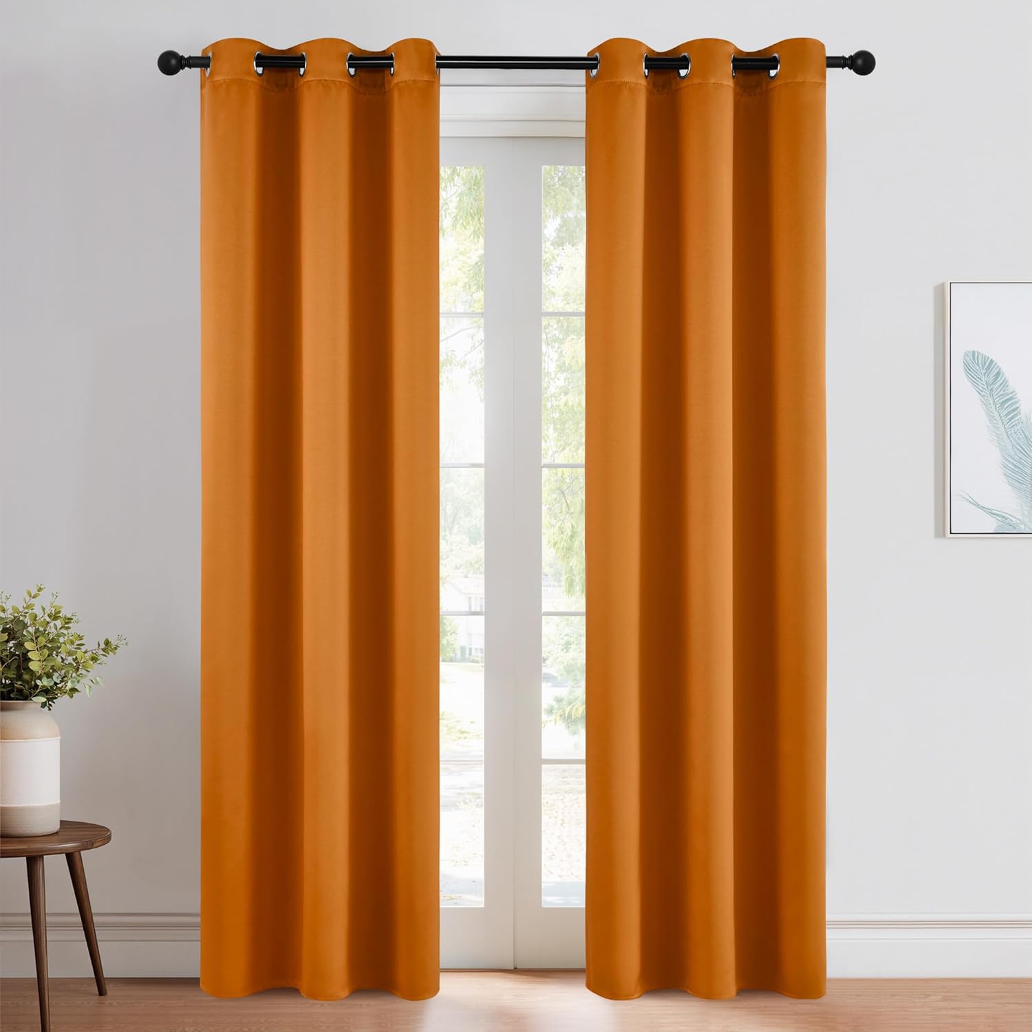 NICETOWN Room Darkening Cafe Satin Curtains for Small Windows
