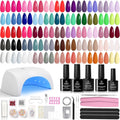 Beetles Gel Nail Polish Kit with 55 Colors and UV Light