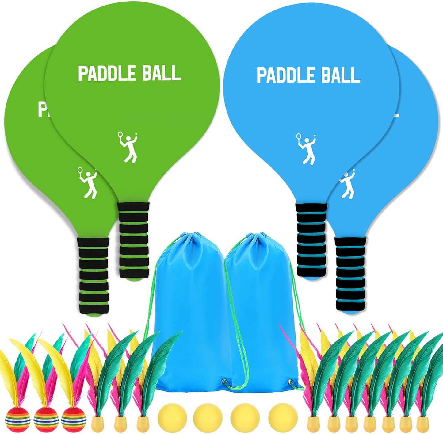 2 Beach Paddle Ball Sets for Fun Outdoor Family Games