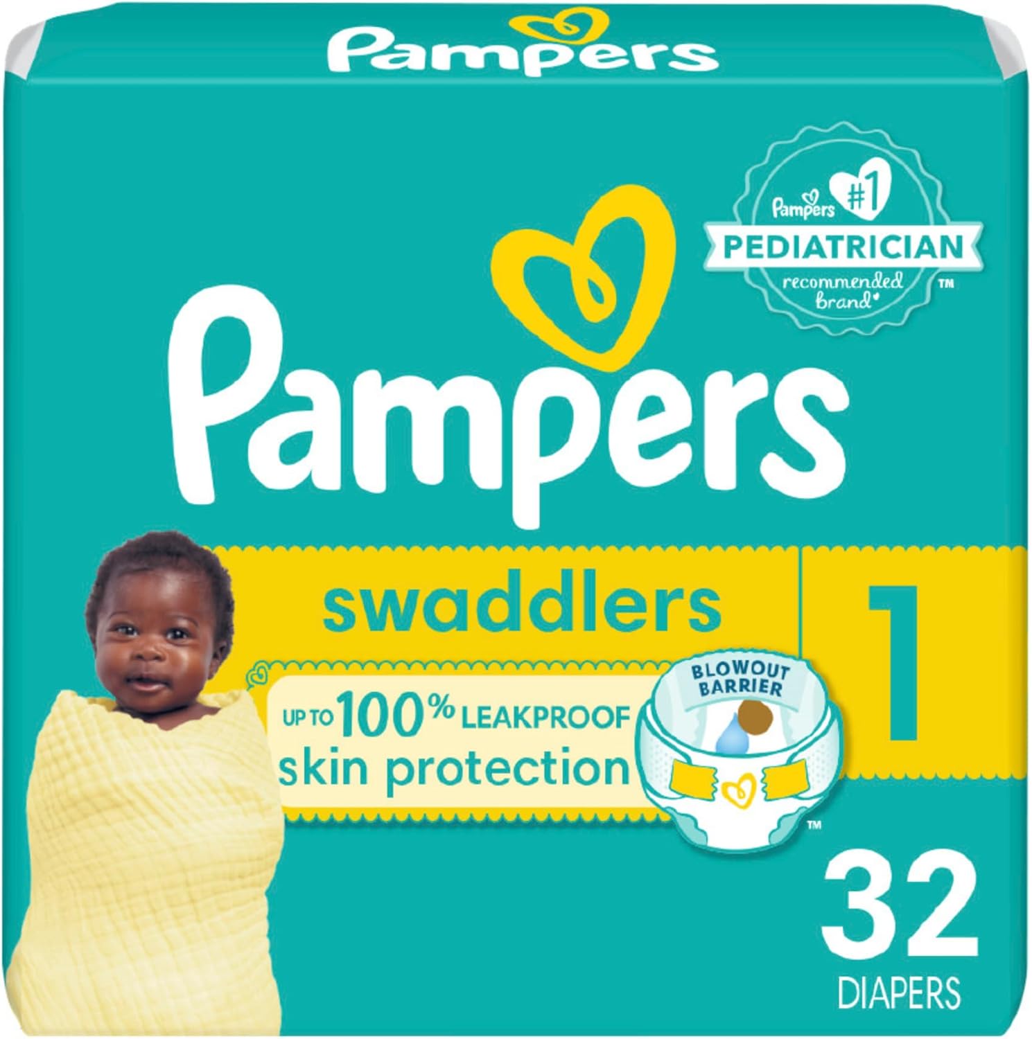 Pampers Swaddlers Size 1 - 32 Count - Ultra Absorbent