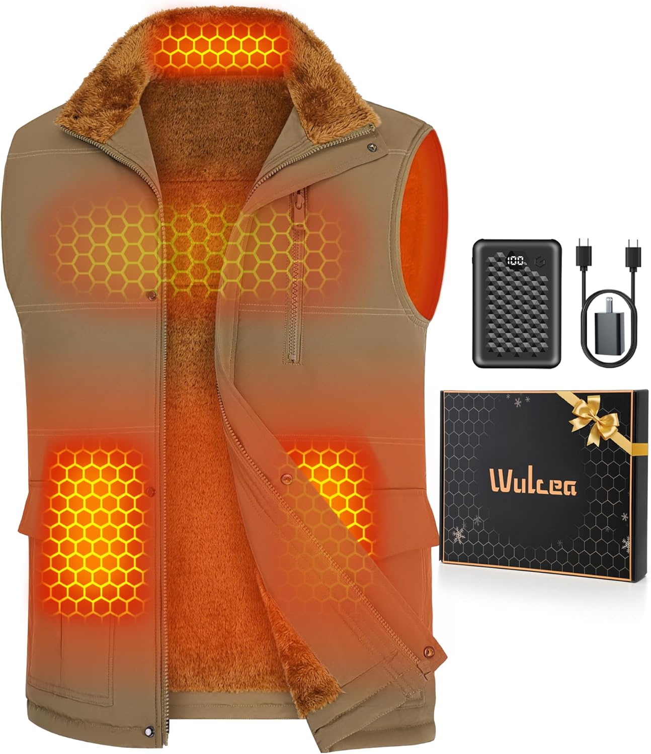 Wulcea Graphene Heated Vest Fleece for Men with Fast Charge