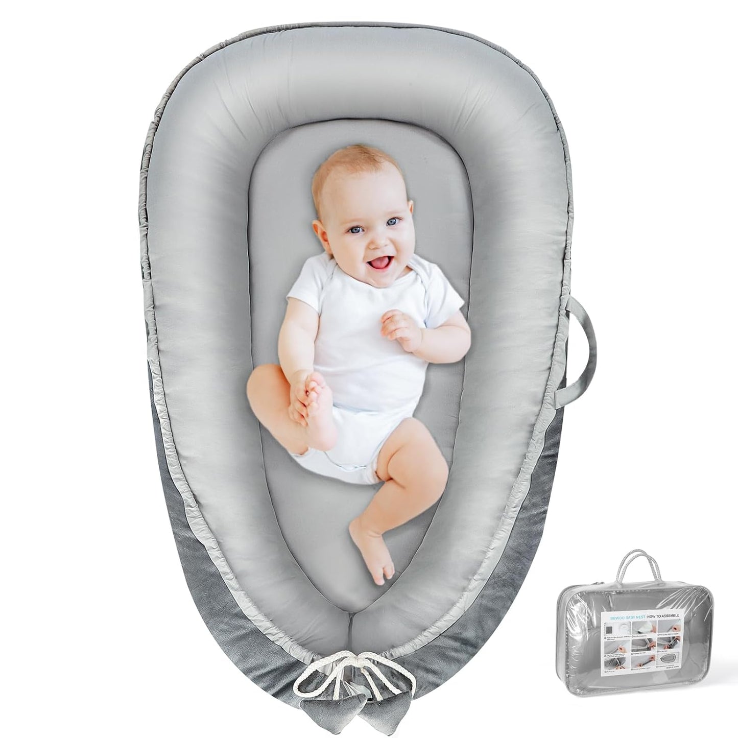 BBWOO Baby Lounger - Cozy & Portable Infant Nest