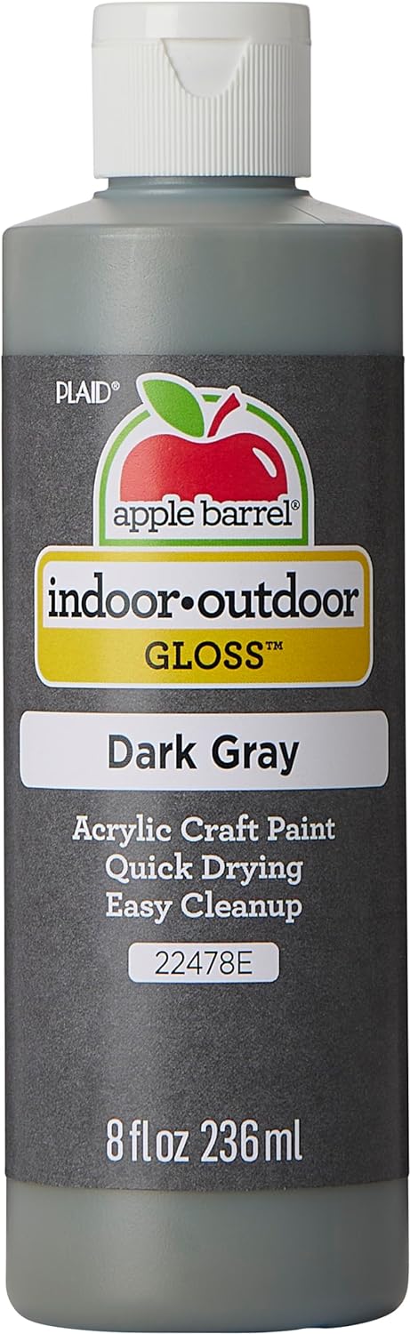 Dark Gray Apple Barrel Gloss Paint, 8oz - Shine Your Creations