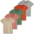 Women's Dry Fit V Neck Workout Tops 5-Pack - Breathable Active Tees