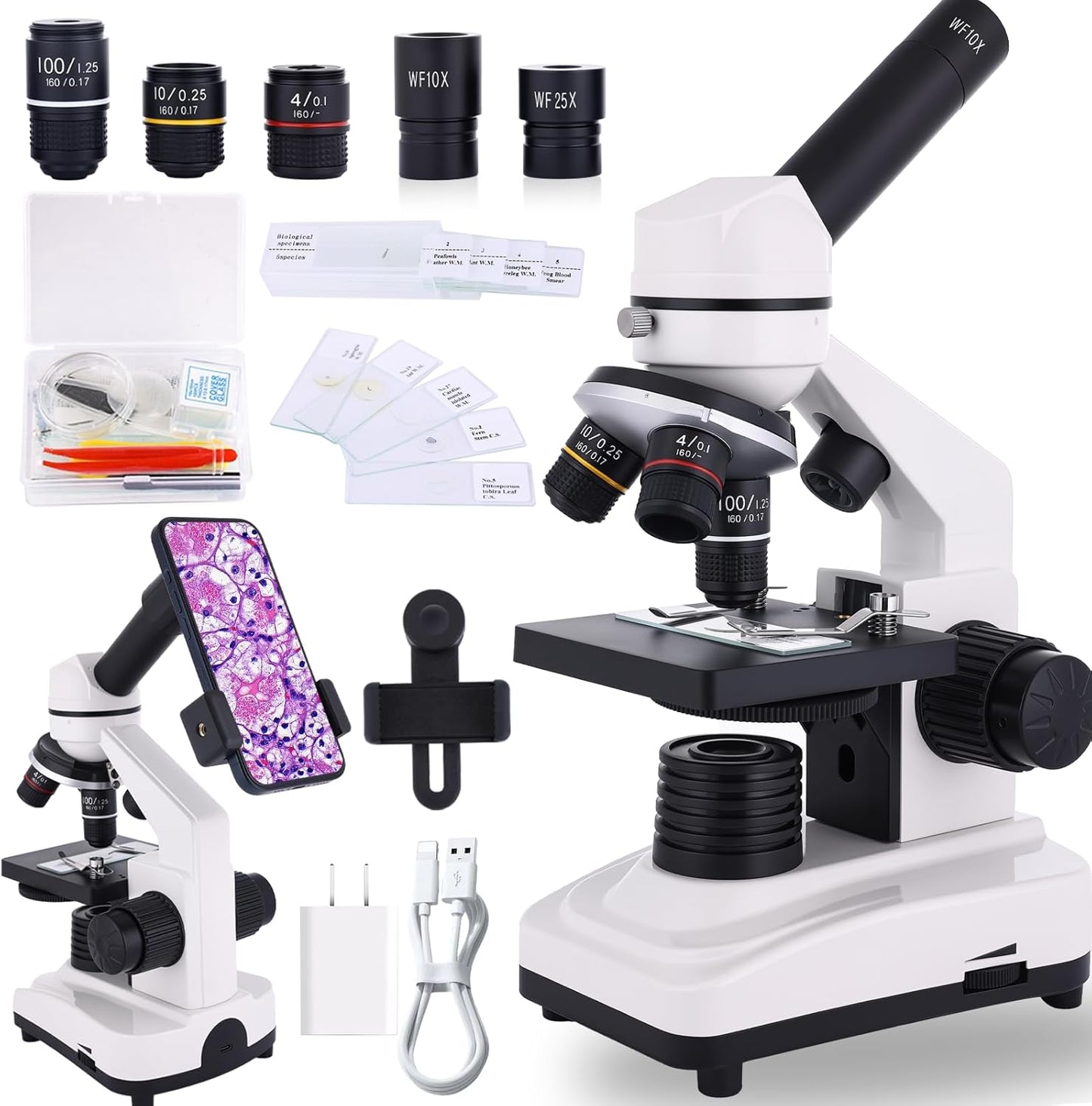 High-Power Compound Microscope for Students & Home Schooling