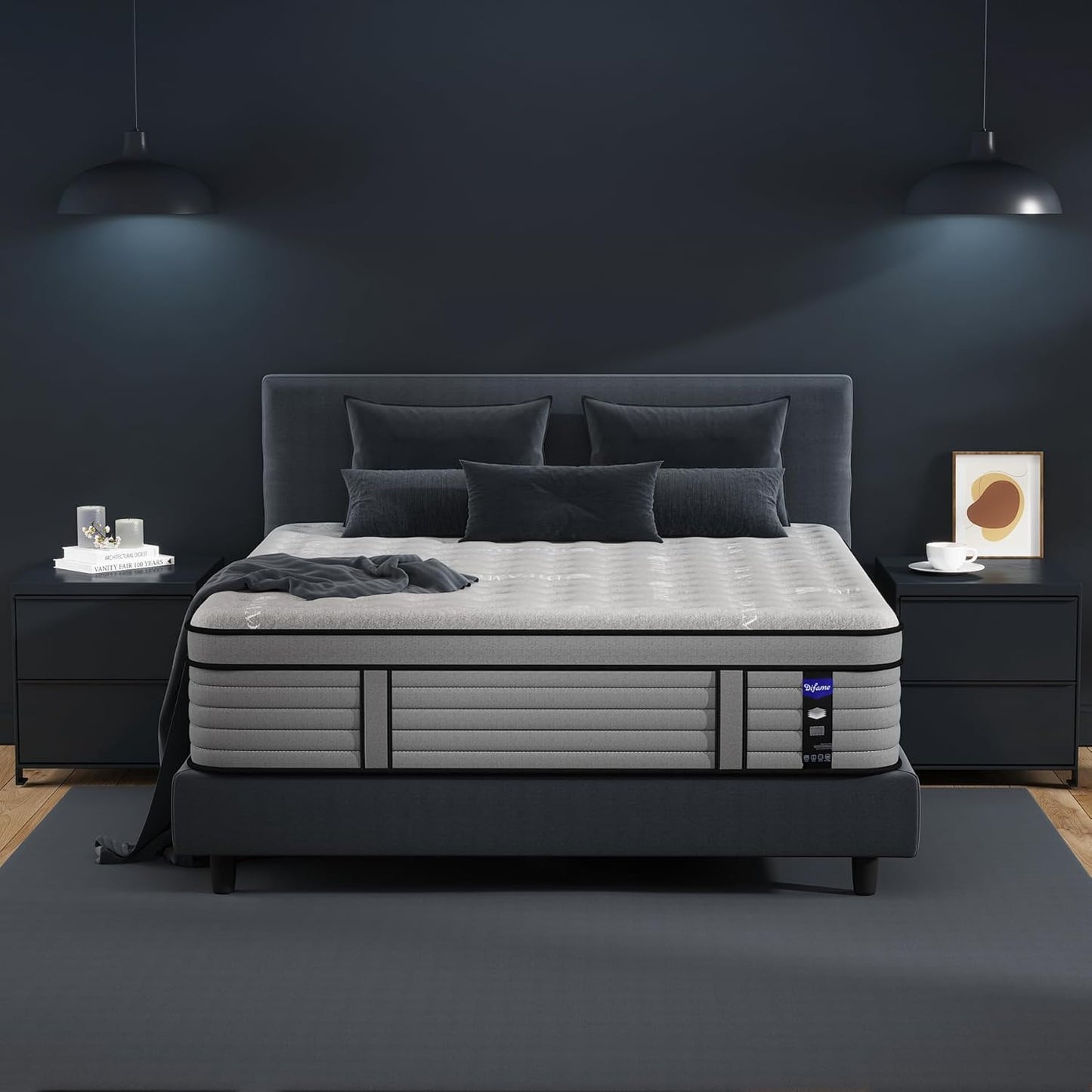 DIFAME Full Size Mattress - 12 Inch Hybrid for Comfort & Support