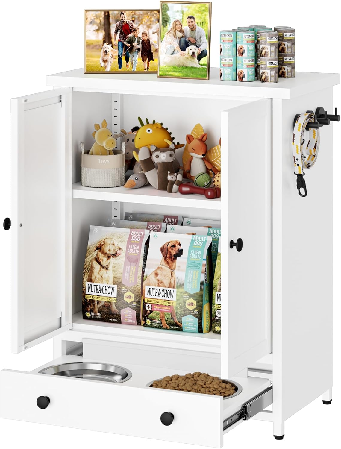 Dog Feeding Station with Storage for Organized Pet Feeding