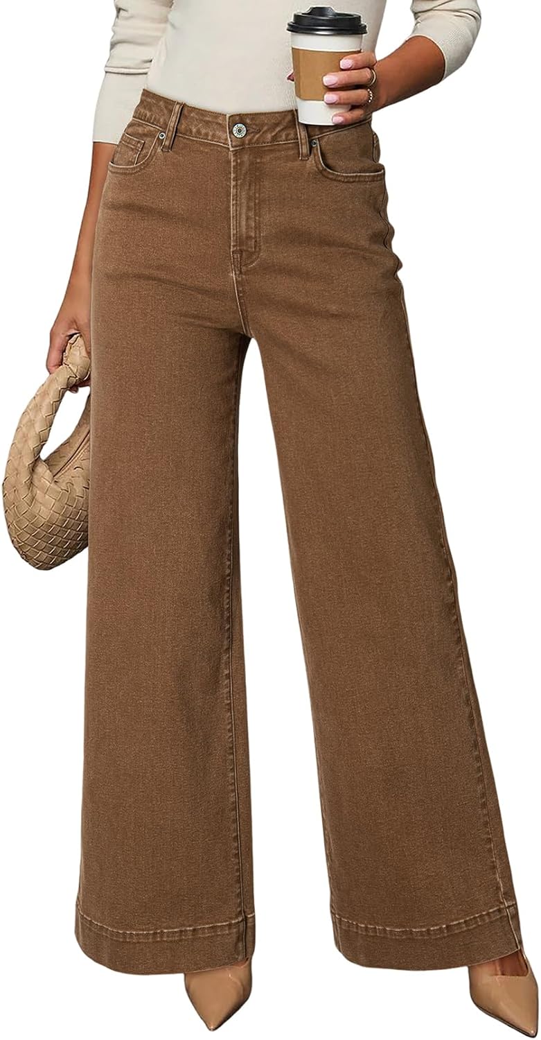 Dokotoo Women's High Waisted Wide Leg Jeans for Casual Style