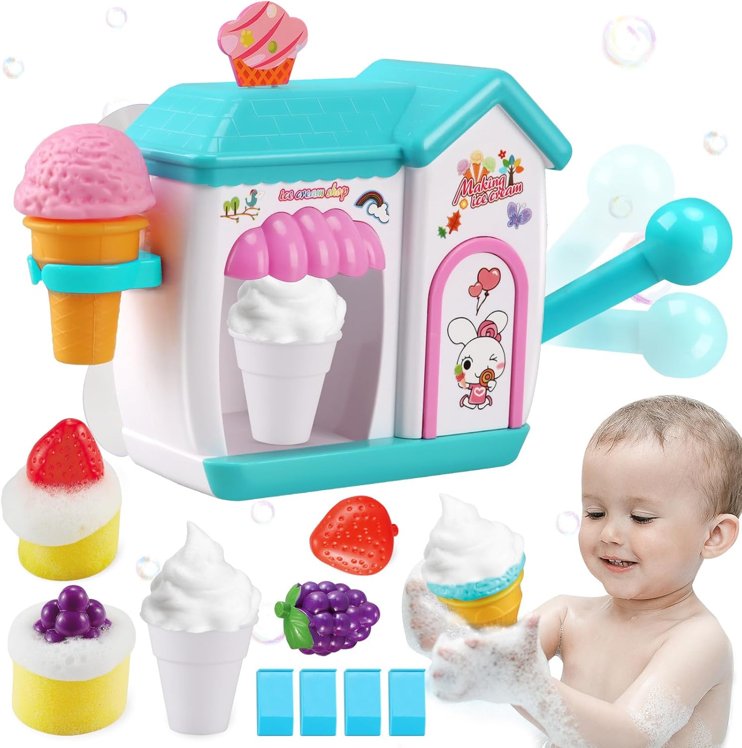 Gretex Bubble Ice Cream Bath Toy - Fun for Kids 2-8