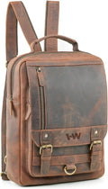Handmade World Leather Backpack Convertible to Sling Bag - Fits 16in