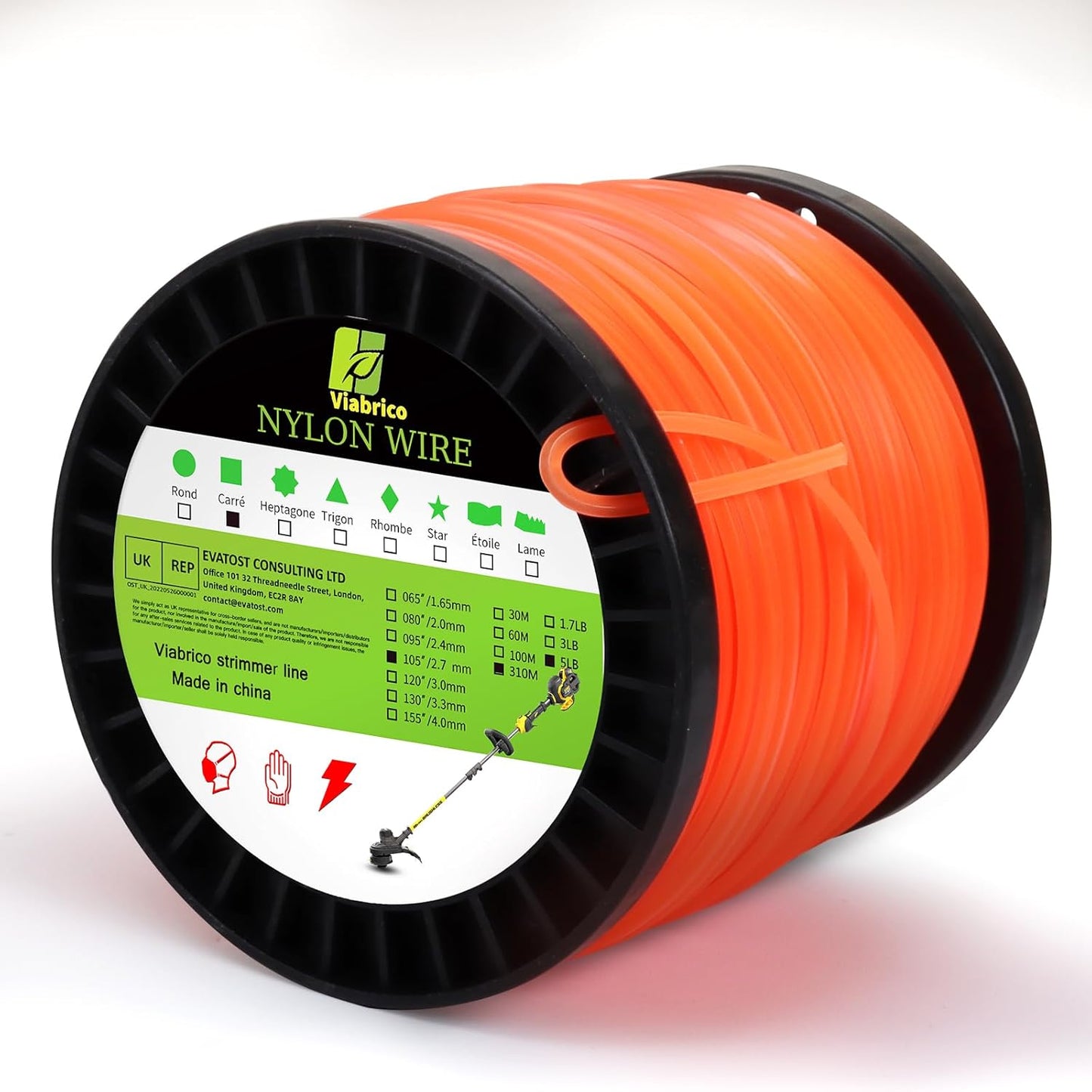 105 Trimmer Line Square Weed Wacker String for Efficient Weeding