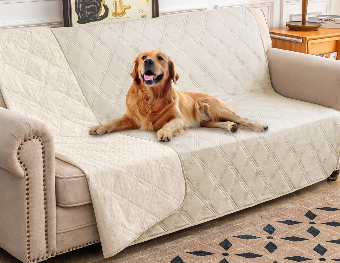 Ameritex Waterproof Dog Bed Cover with Anti-Slip Back Design