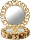 13in Gold Charger Plates Set of 6 - Mirror Charger with Swirl Rim