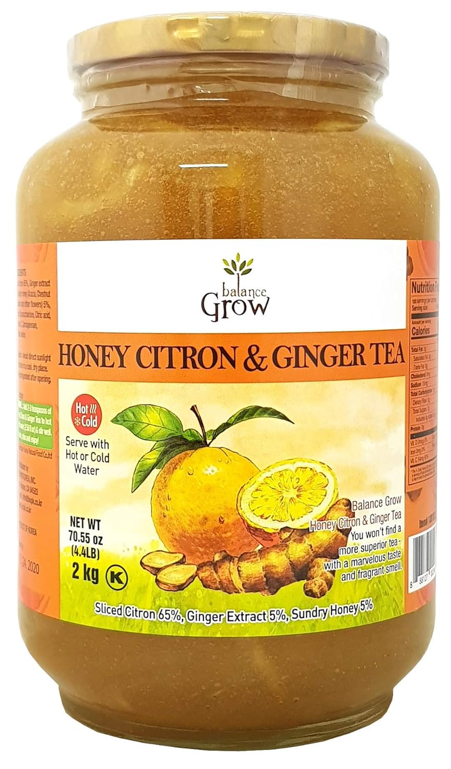 Balance Grow Honey Citron and Ginger Tea - Refreshing Herbal Delight