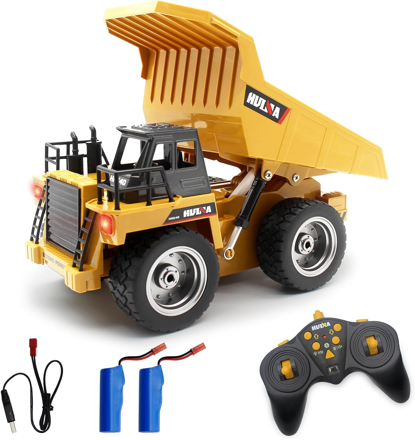 Fisca 4WD RC Dump Truck with LED Light - Ideal for Kids
