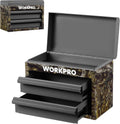 Metal Mini Tool Box with Two Drawers - Compact Camouflage Organizer