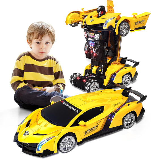 Transform RC Car with Gesture Control and Light Effects for Kids