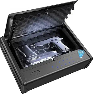 BlackSmith Biometric Gun Safe for Quick Access Handgun Storage