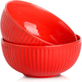 Elegant Ribbed Porcelain Serving Bowls Set of 2 for Dining