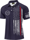 Mainfini Men's Short Sleeve Golf Shirt 1776 USA Flag Polo