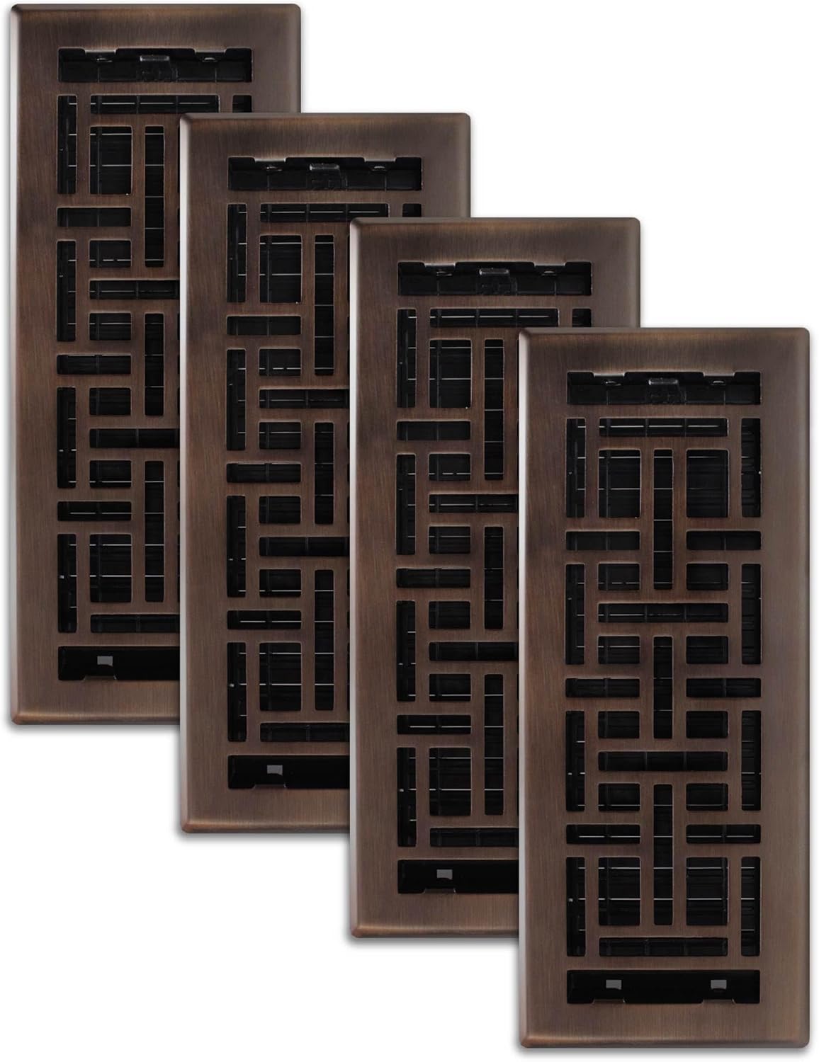 Oriental Floor Register 4-Pack 4x12 Inches Rubbed Bronze Finish