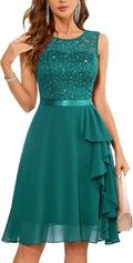 BeryLove Homecoming Cocktail Dress Ruffle Hem Sequin Short - Elegant