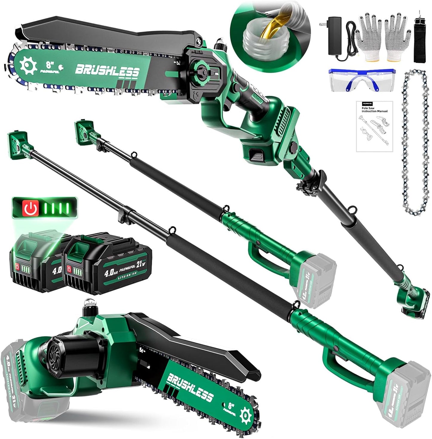 2-in-1 Electric Pole Saw for Tree Trimming and Pruning Needs