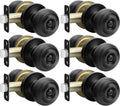 Haidms Black Door Knobs Interior Privacy - Matte Black 6 Pack