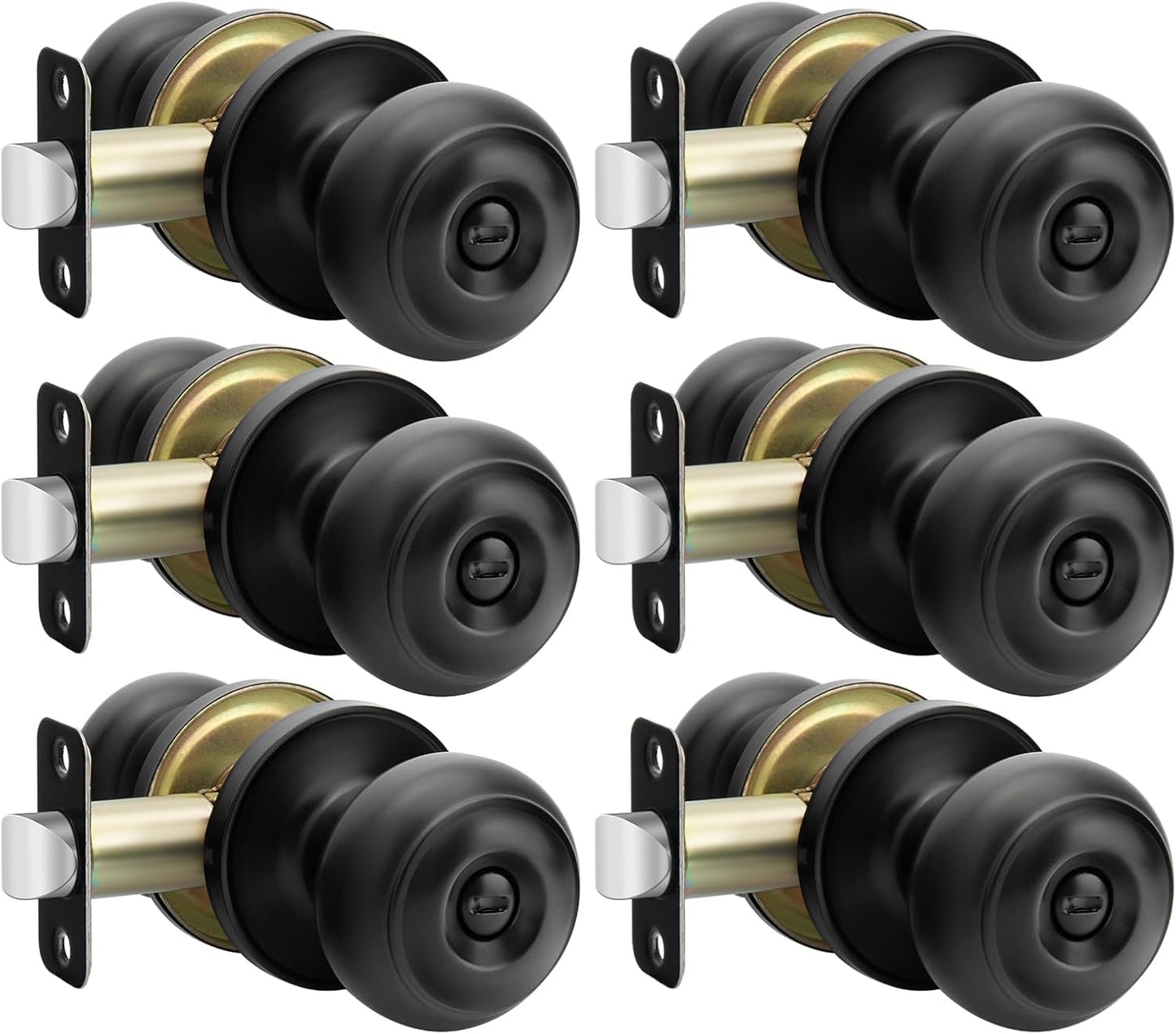 Haidms Black Door Knobs Interior for Bedroom and Bathroom Use