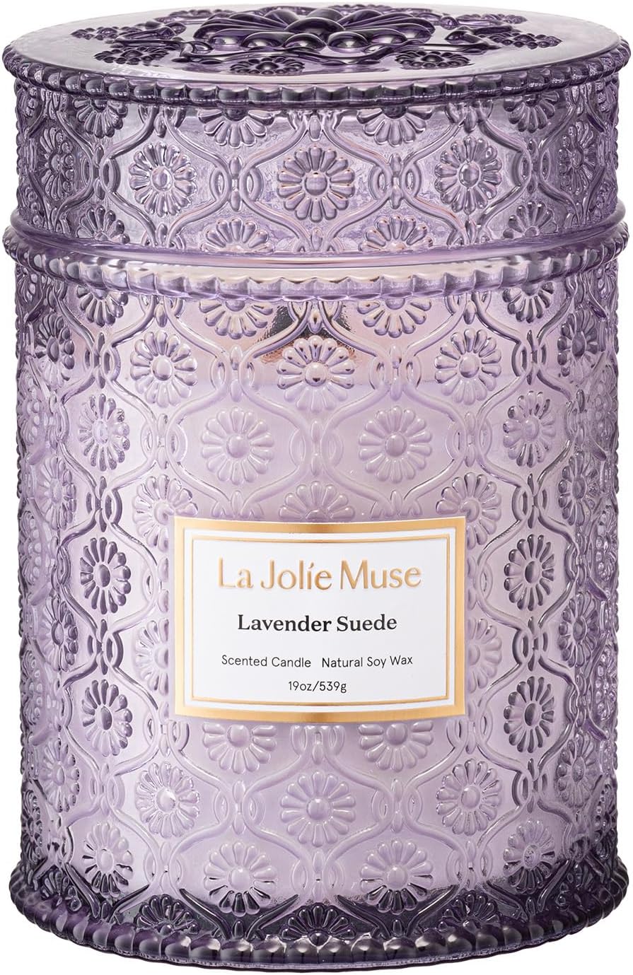 Lavender Suede Candle for Relaxation with Eucalyptus & Sandalwood