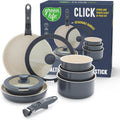 GreenLife 10 Piece Nonstick Pots & Pans Set - Space Saving Click