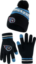 Ultra Game NFL Youth Winter Beanie & Touch Screen Gloves