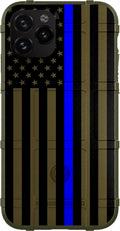 iPhone 11 Pro Max Rugged Shield Case Subdued US Flag - Thin Blue Line