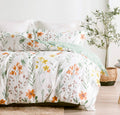 SLEEPBELLA Twin Comforter Set Yellow Flowers & Green Botanical - Soft