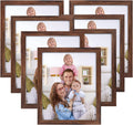 8x10 Picture Frame Brown Set of 7 - Rustic Walnut Photo Frames