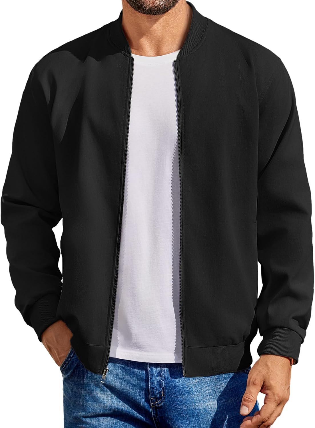 COOFANDY Men's Lightweight Bomber Jacket for Stylish Comfort