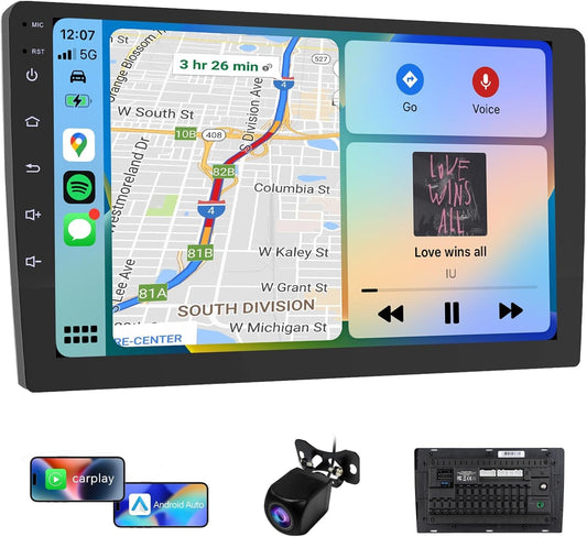 9 Double Din Car Stereo with Wireless Carplay & Android Auto
