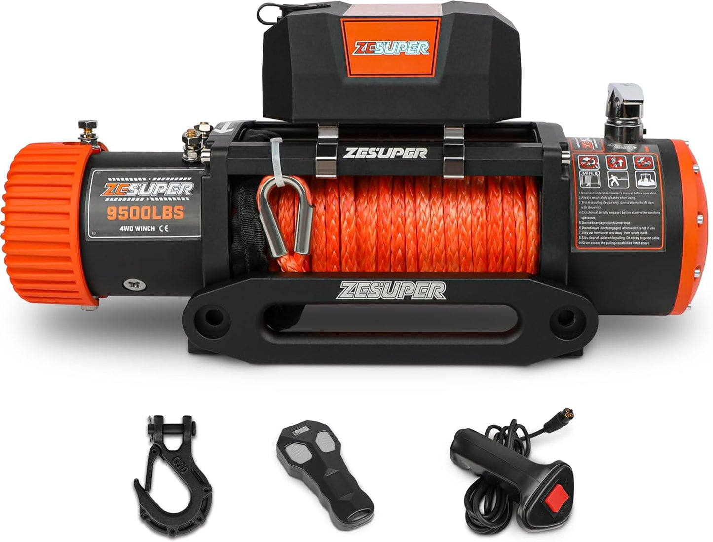 9500 lb Electric Winch with Wireless Remote for Off-Road Use