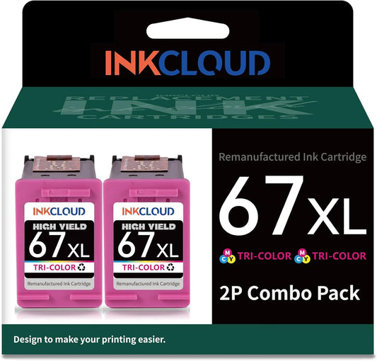 INKCLOUD Compatible Remanufactured Ink Cartridges for HP 67 XL