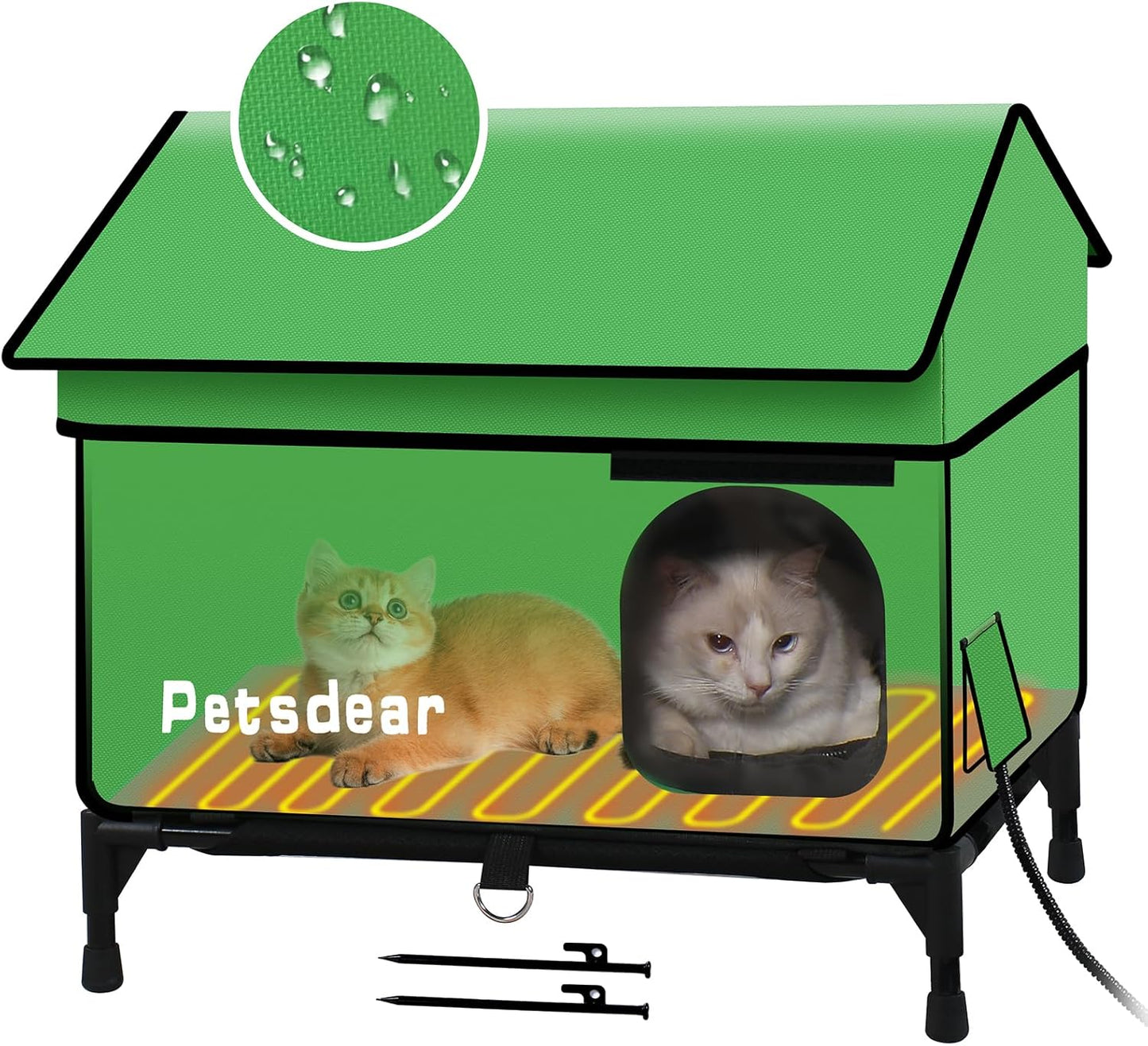 Heated Outdoor Cat House for Winter - Large Insulated Shelter
