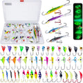 52Pcs Ice Fishing Lures Kit - Versatile Glow Jigs for Winter Fishing