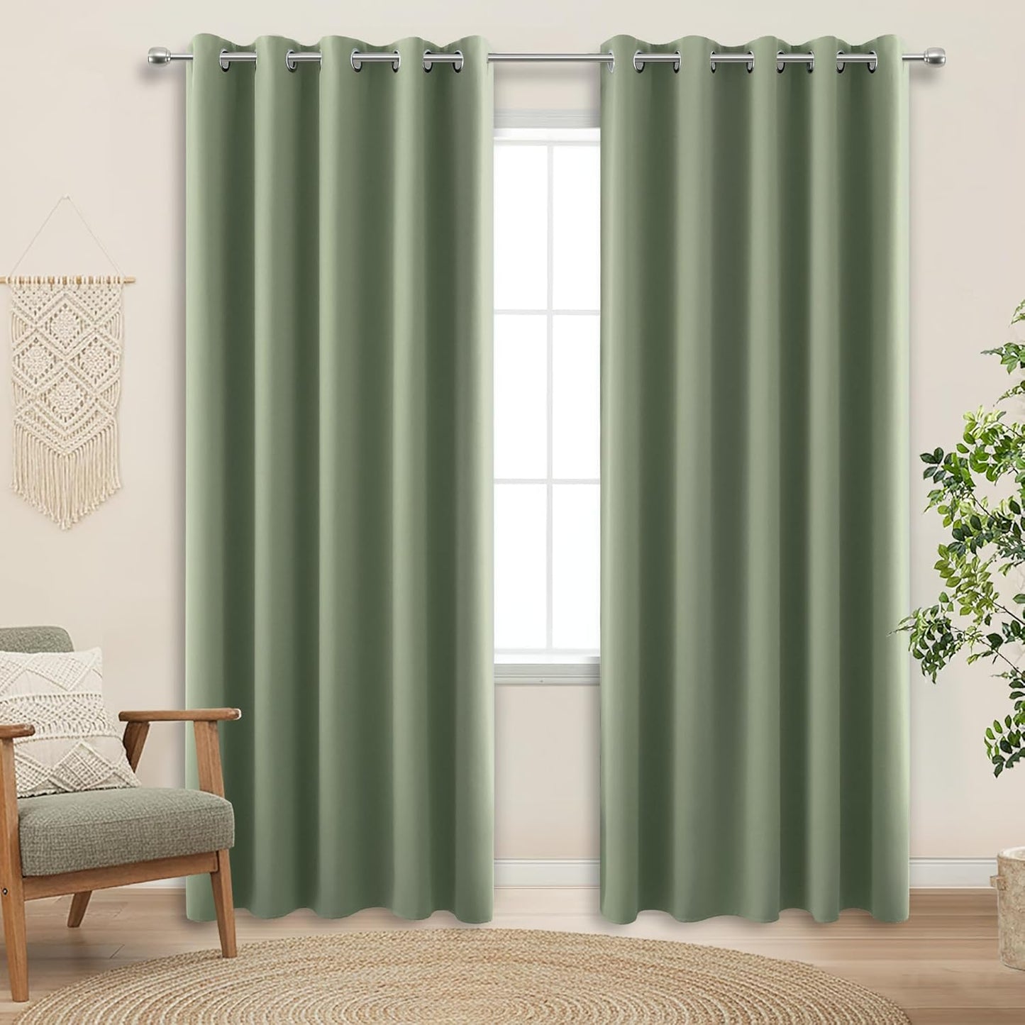 KOUFALL Sliding Door Curtains Set of 2 for Patio Blackout