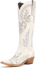 Western Cowboy Boots for Women Knee High Embroidered Rhinestones