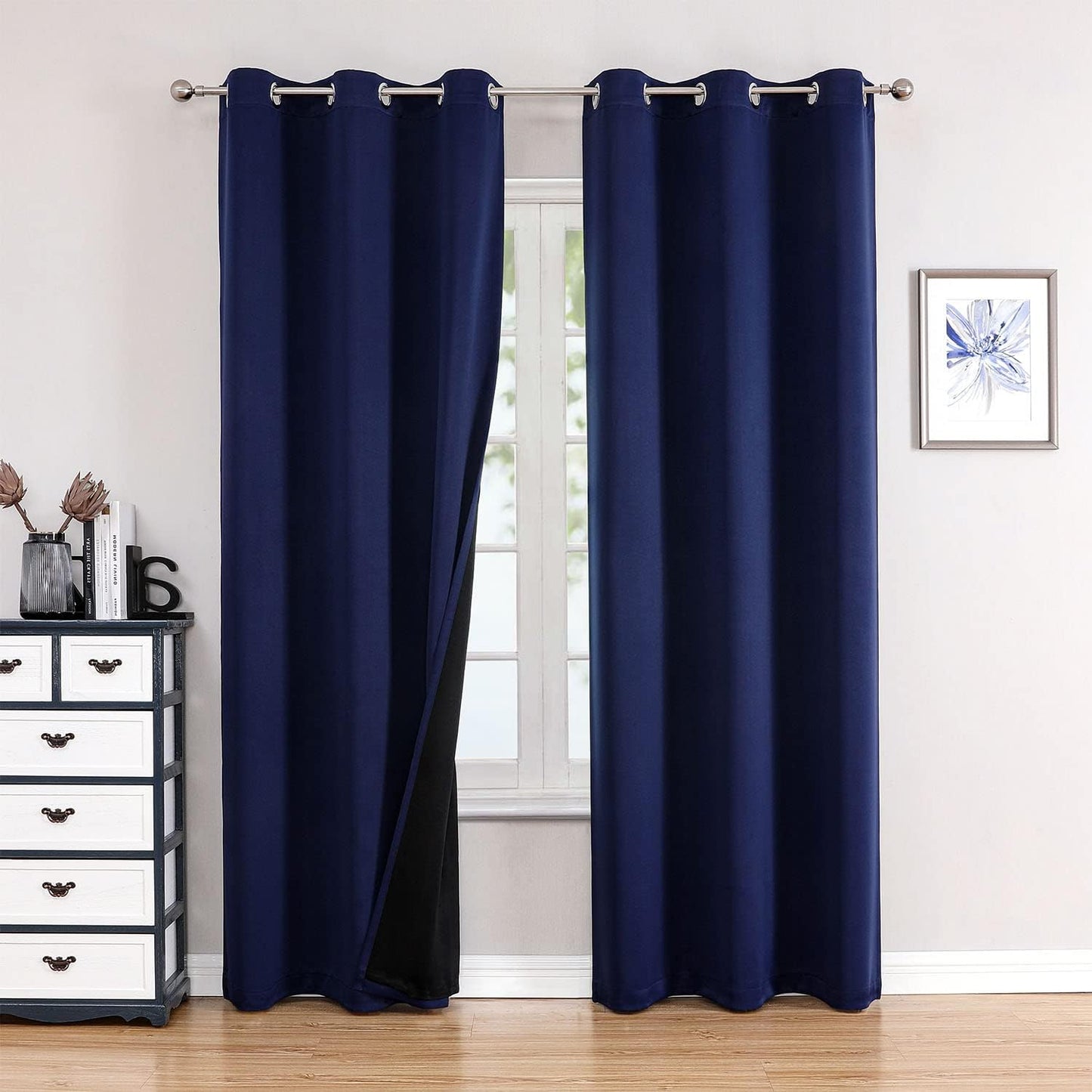 ChrisDowa 100% Blackout Curtains for Bedroom, 72 inch Long