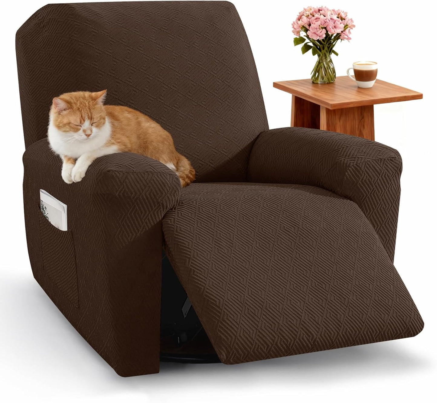 XINEAGE Recliner Chair Covers - Durable Stretch Jacquard Design