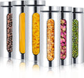 Kitchen Canister Set 6 Pack Airtight Stainless Steel Glass Jars
