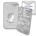 2023 P 1 oz Australian Silver Dragon Rectangular Bar - Collector