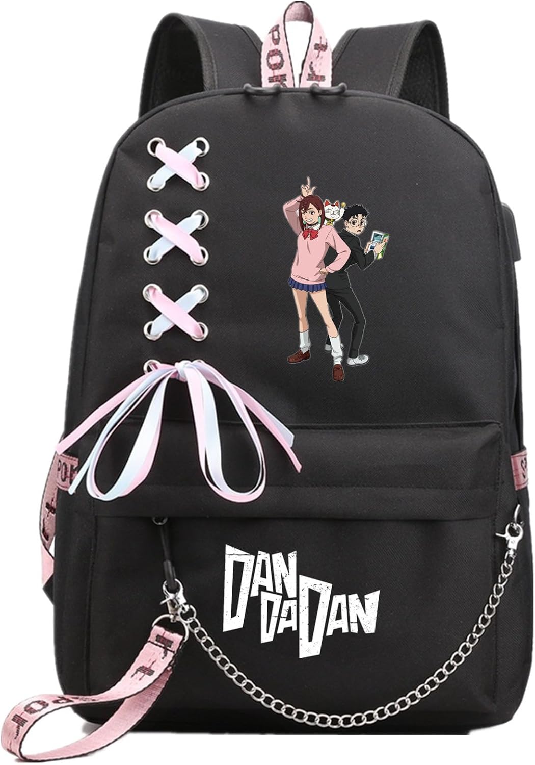 Anime DanDaDan Backpack Daypack with USB Port and Headphone Jack