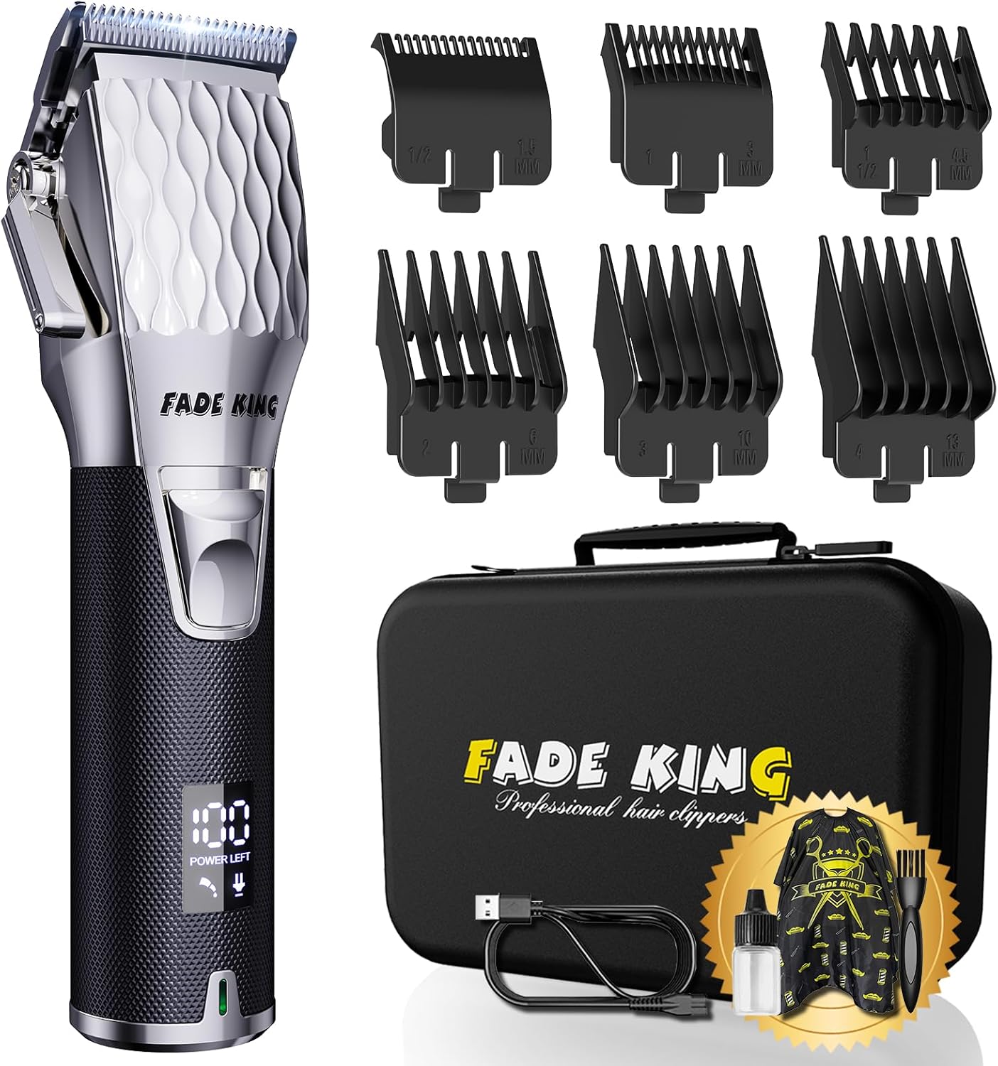 FADEKING Professional Hair Clippers for Men - Cordless Grooming