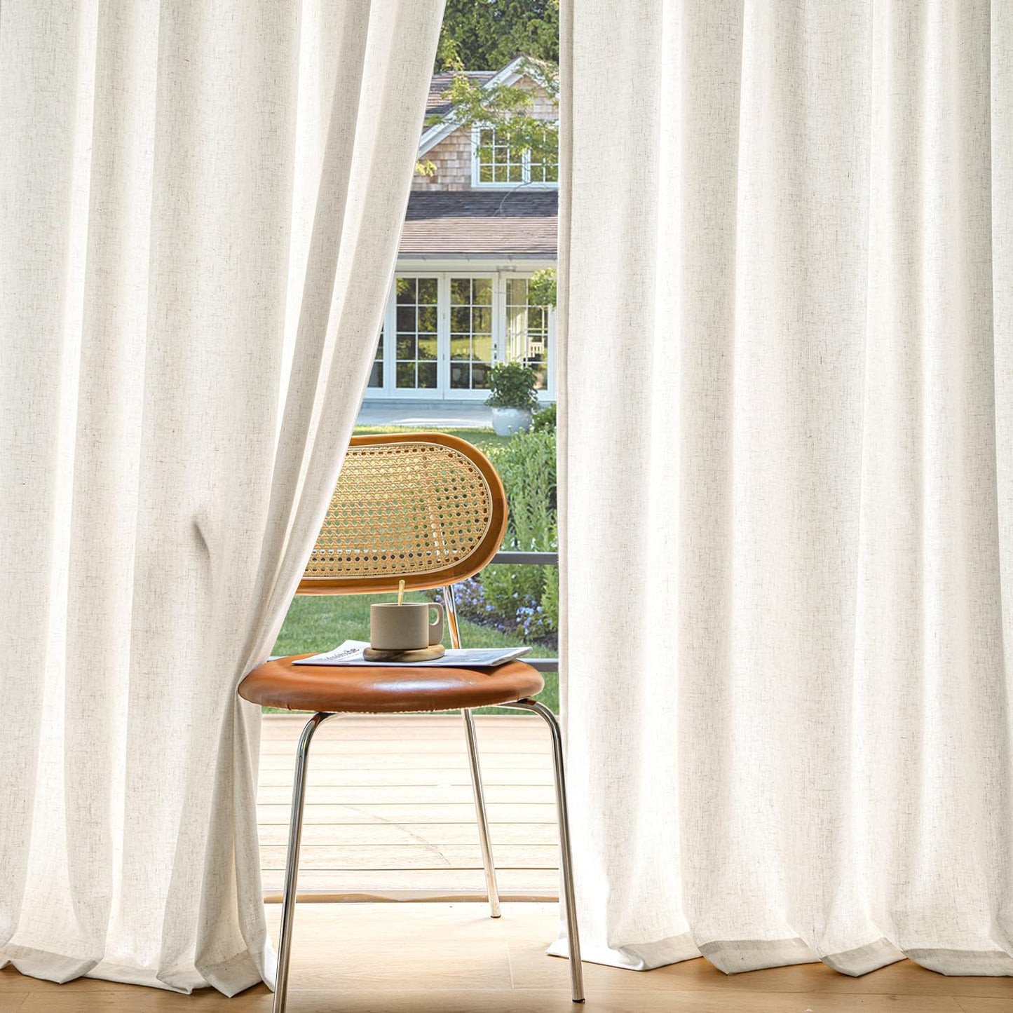 MIULEE Non-See-Through Privacy Linen Curtains for Home Decor
